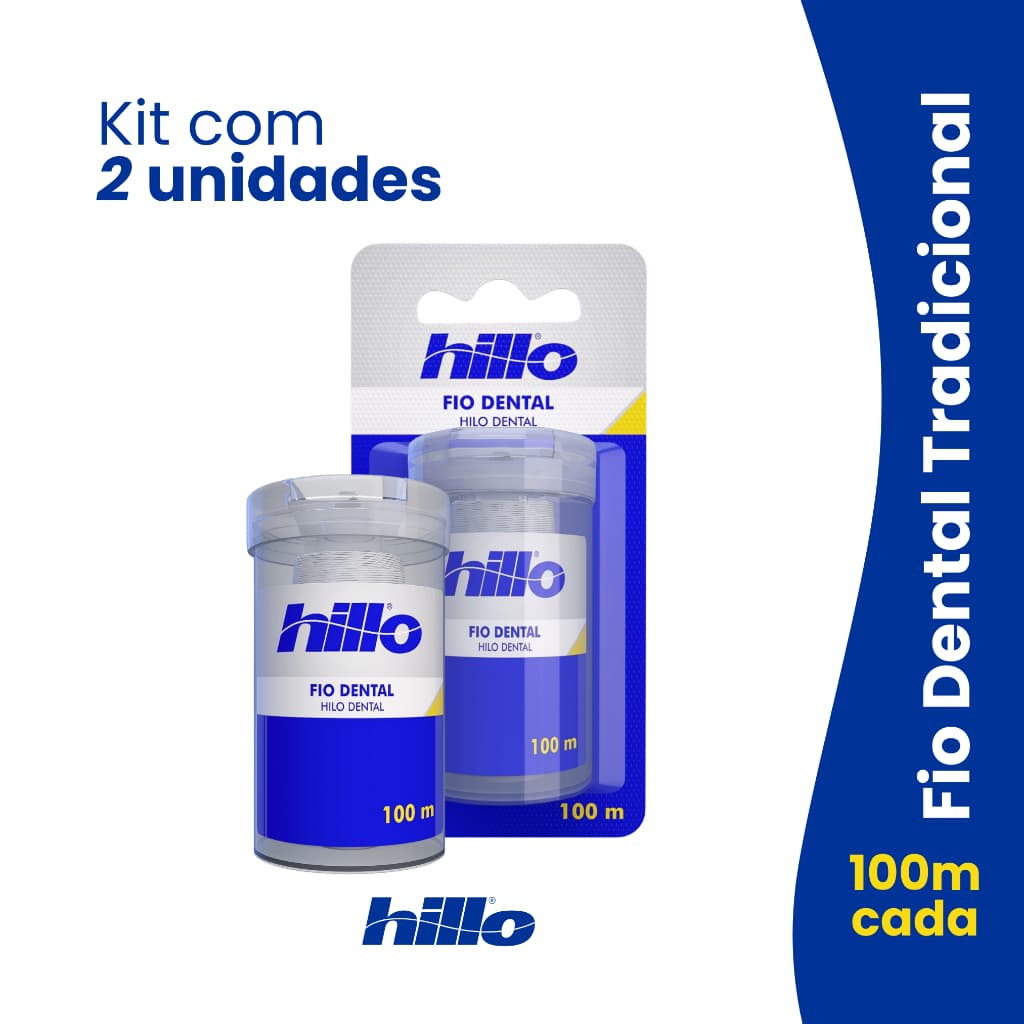 Kit 2 Fio Dental Tradicional 100 Metros Hillo