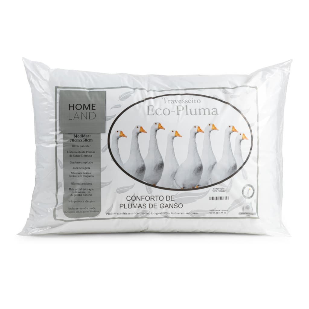 Travesseiro Antialérgico Pena De Ganso 70x50 Confortável Macio Hotel Pluma Oferta Barato Saldão