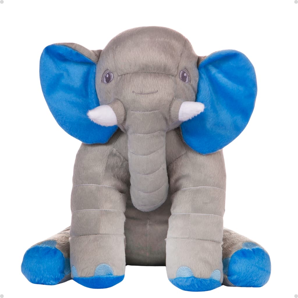 Almofada Elefante Pelúcia Cinza/Rosa/Azul 60cm