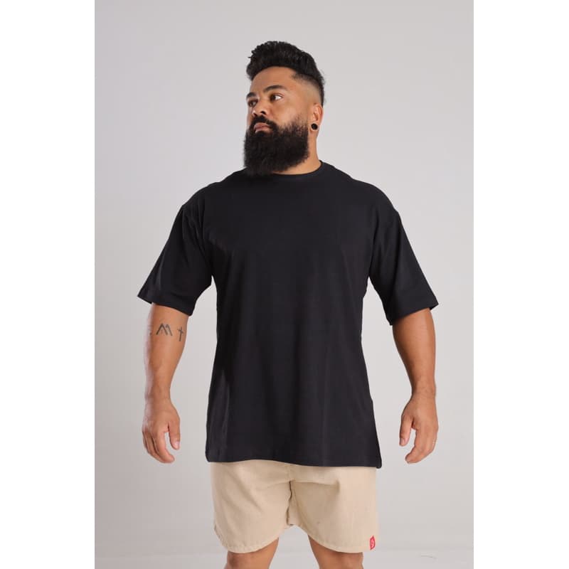 Oversized Streetwear Camiseta Básica over para treinos academia fio 30.1 penteada