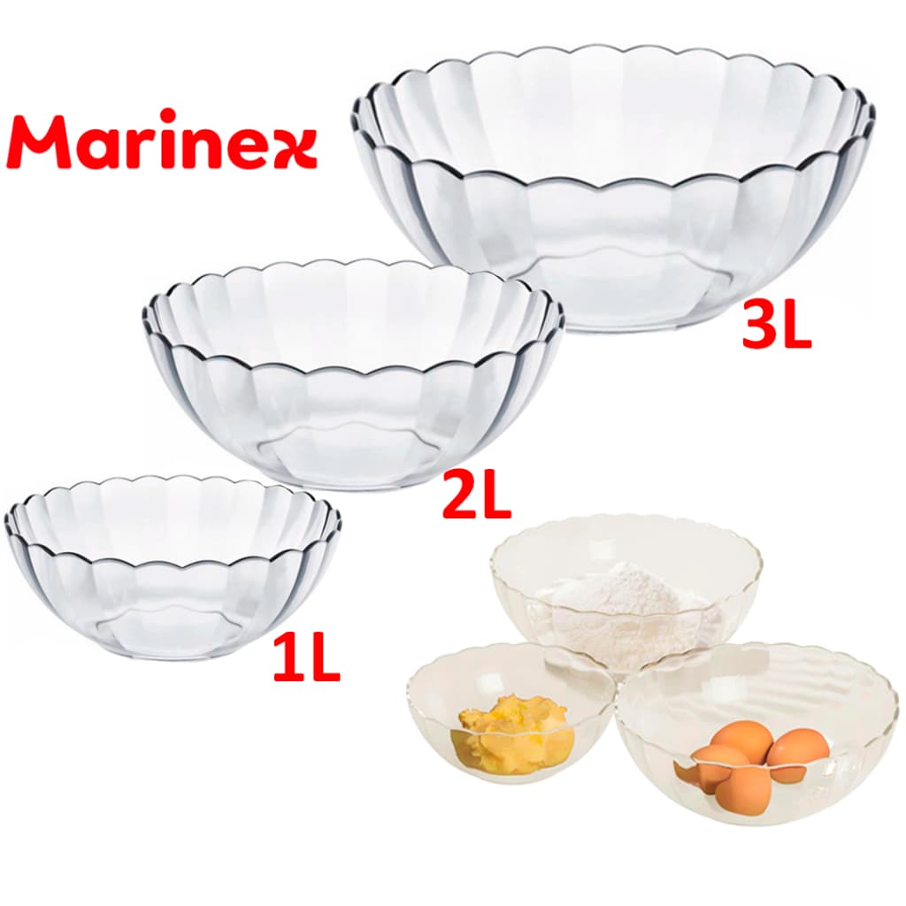 Jogo Kit Tigela Bella Saladeira Astral Vidro Cristalino Transparente Assadeira Marinex Buffet PMG