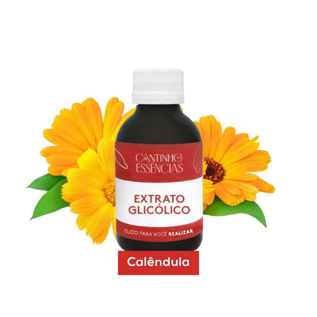 Extrato Glicólico Calêndula VEGANO 100g. Para cremes, sabonetes e cosméticos em geral.