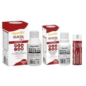 2 X GLICOL PET 120 ML - Suplemento Vitamínico P/ Animais - Organnact