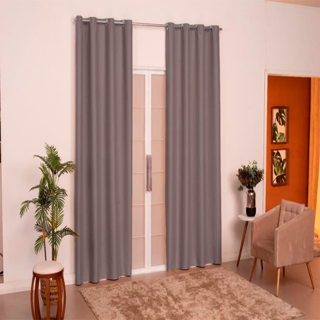 Cortina quarto sala Antonella 2,00 x 1,80 Cinza