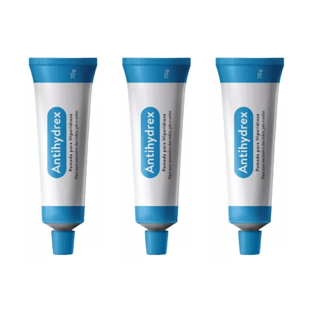Kit com 3 unidades Antihydrex Controle O Suor Excessivo Com Mãos E Pés Secos