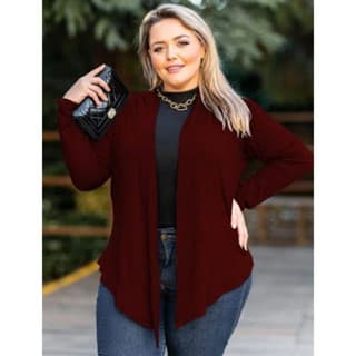 Cardigan Manga Longa Feminino de Bico  ViscoLycra do 40 ao 44