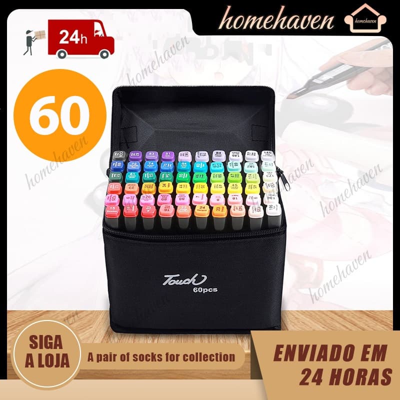 60 peças Caneta Marcadora De Ponta Dupla Conjunto De Canetas De Aquarela Especial