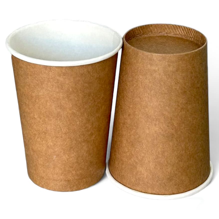 Kit Com 150 Copos de Papel Kraft Biodegradáveis de 200ml para Bebidas Quentes ou Geladas - Sustentáveis e Práticos