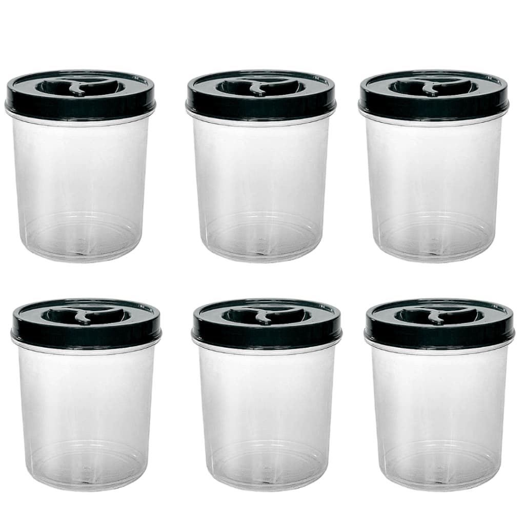 Kit 6 Potes Redondo 500ml Tampa de Rosca, Pote Redondo Transparente Mantimento BPA FREE