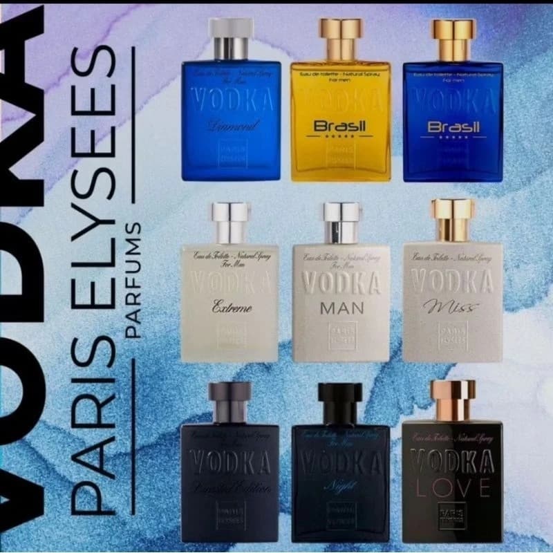 Paris Elysees Perfume Vodka Masculino ou Feminino 100ml (Limited Edition, Extreme, Brasil, Wild, Love, Miss)