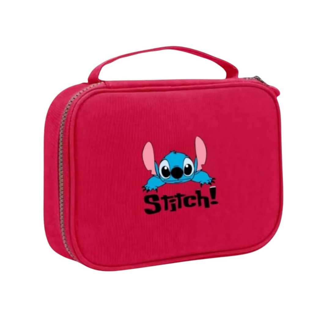 estojo organizador box grande escolar feminino masculino juvenil lilo stich