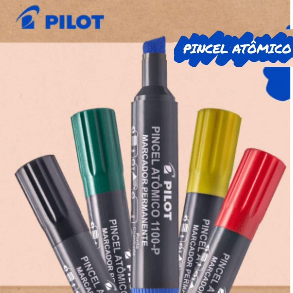 Pincel Atomico Recarregável 1100-P Marcador Permanente 1100P Pilot ponta chanfrada de nylon
