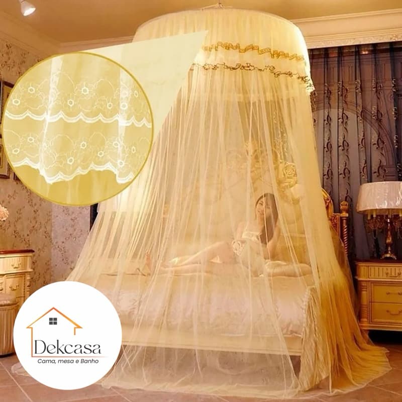mosquiteiro de teto gigante kingsize/box/casal/queen/solteiro fechado com babado