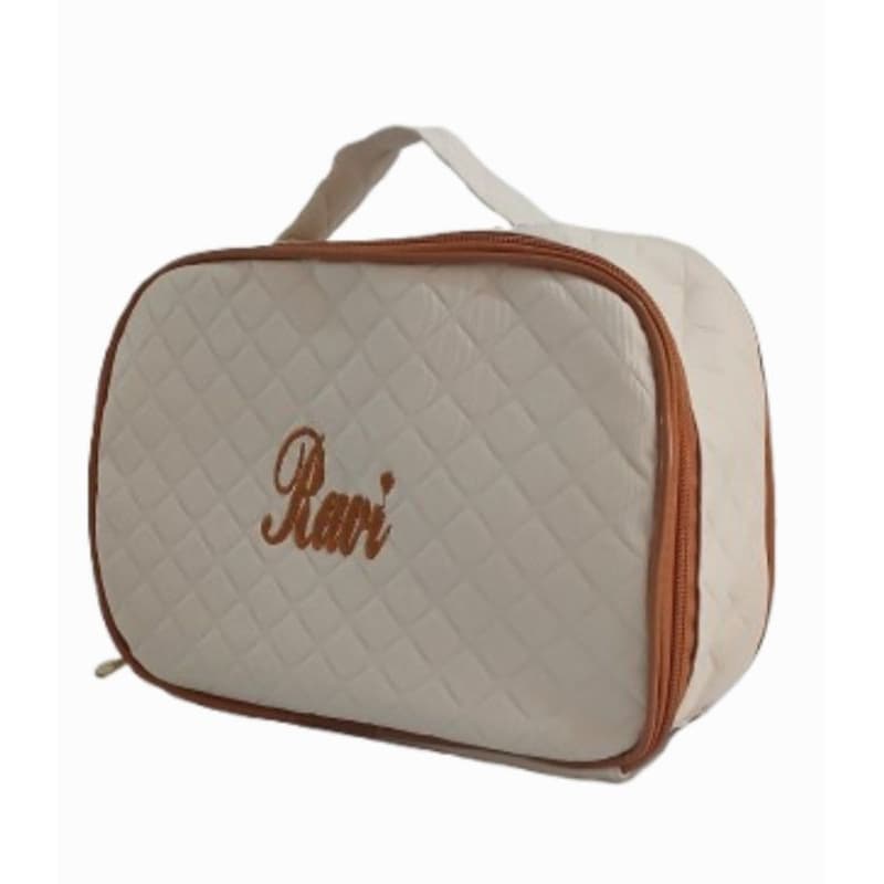 Necessaire  marfim com caramelo Personalizada