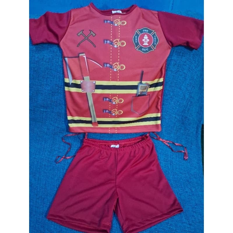 Fantasia Super Bombeiro Para Festa Fantasia Infantil Tm P Para Crianças De 03 a 04 anos