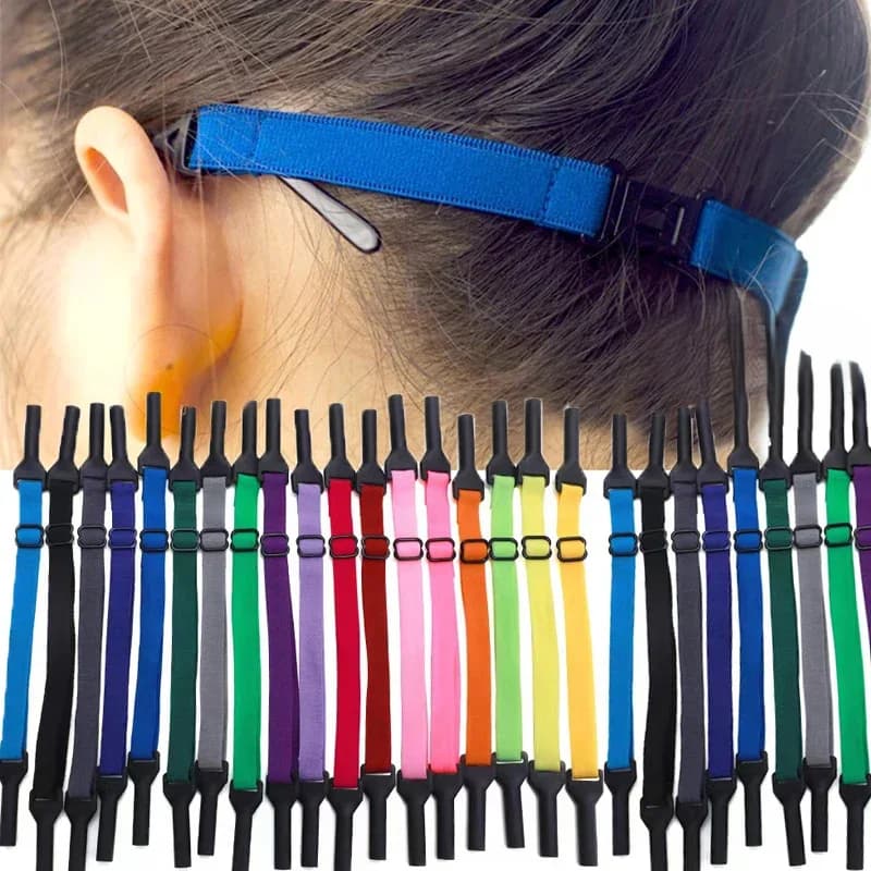 Cordão p/ óculos, adulto/criança, elástico, com fivela de fechamento, em  Nylon.