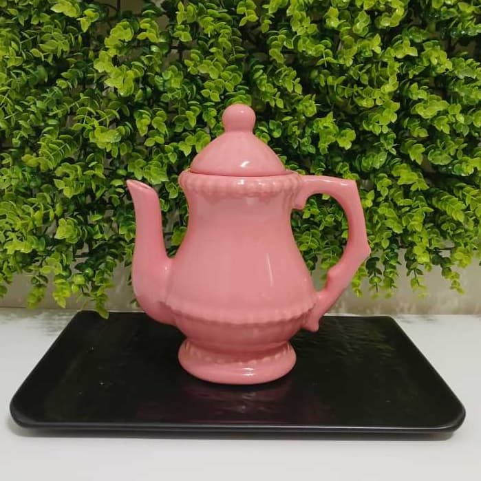 Bule de Cerâmica de bolinha Rosa escuro 700 ml Mesa Cozinha Café