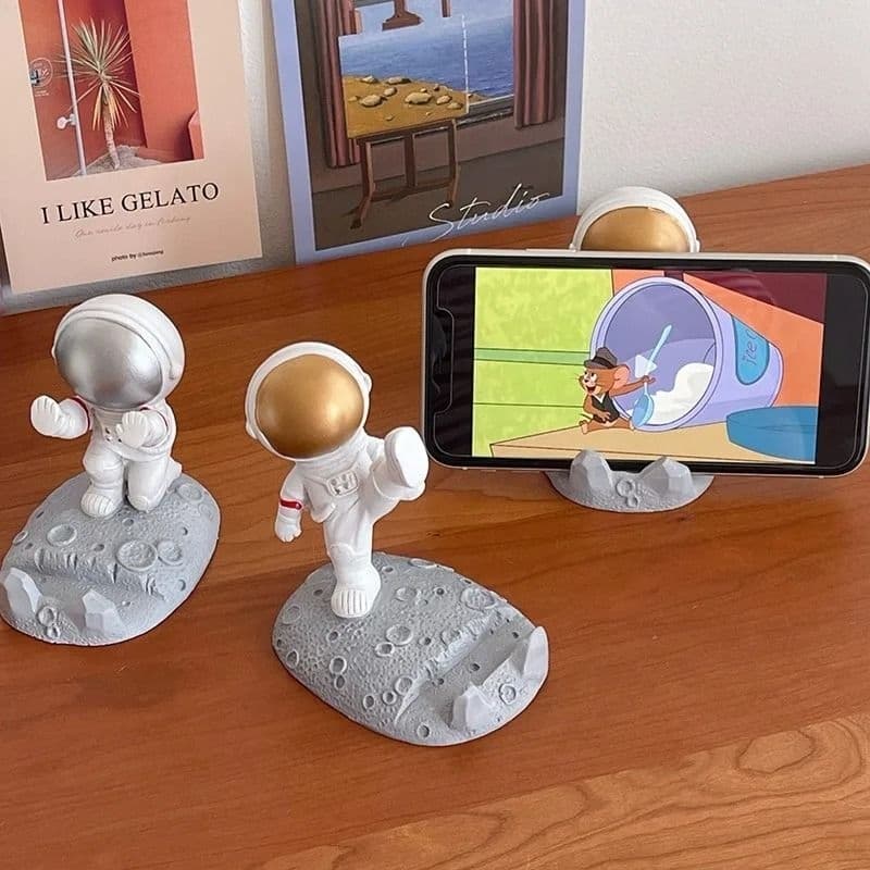 Suporte de Smartphone Universal Astronautas Decoração De Mesa de resina