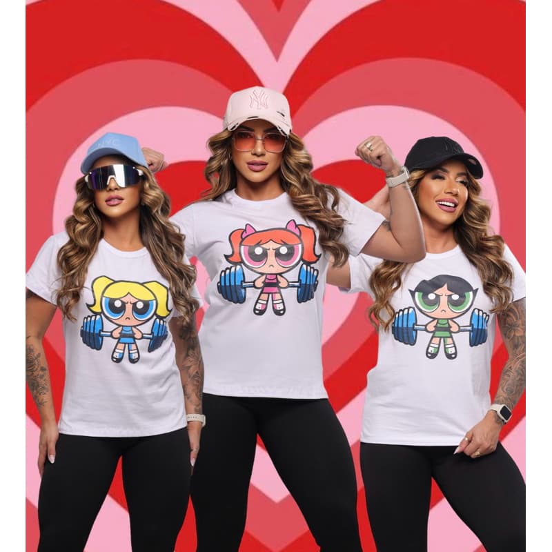 Tshirt Blusa Camiseta Menina Super Poderosas Lindinha Florzinha Docinho Meninas
