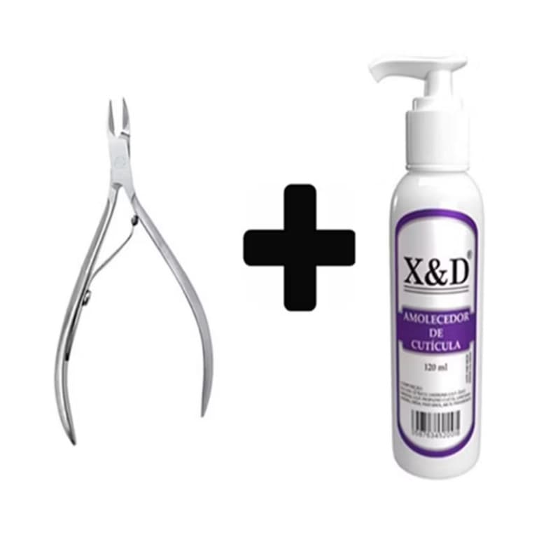 kit Amolecedor de Cutículas X&D 120ml+ Alicate De Unha Cutícula