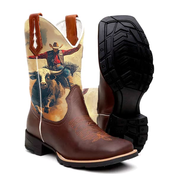 Bota Texana Masculina Country Touro - Econômico Diamond
