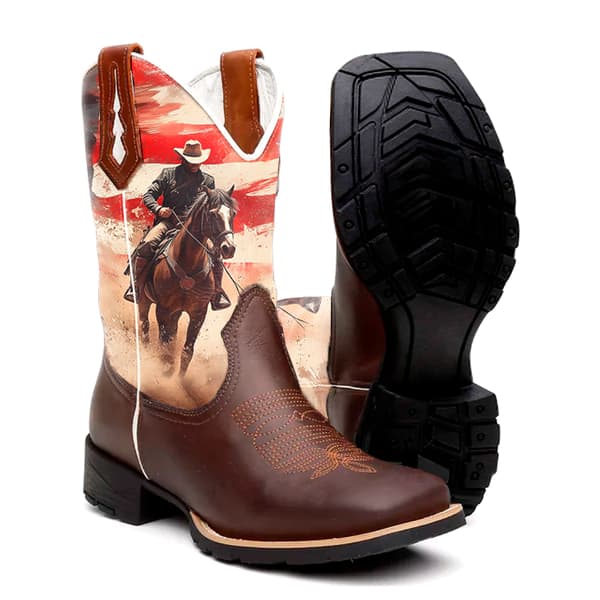 Bota Texana Masculina American Cowboy - Econômico Diamond