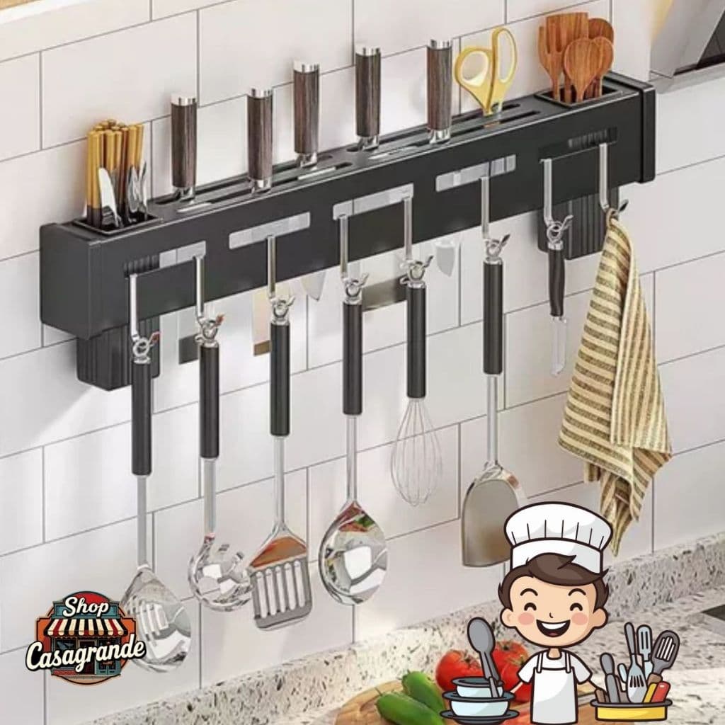 Suporte Para Armazenamento De Facas Ganchos Talheres Utensílios De Cozinha Ferro 8 Ganchos Colheres