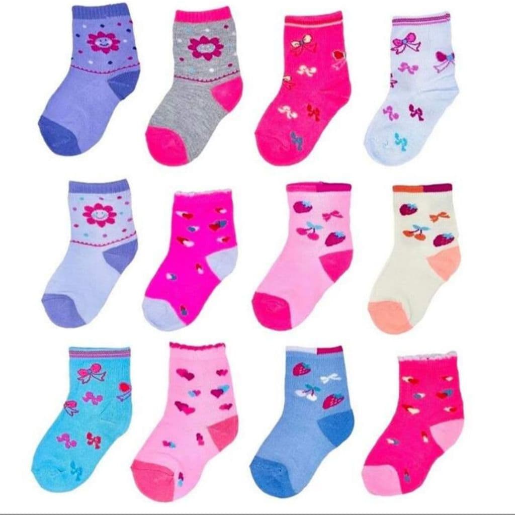 Kit 12/6/3 Pares Meias Infantil Menina Para Bebê  0-10 ano