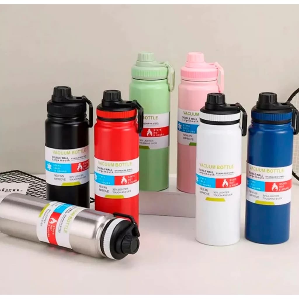 Garrafa térmica capacidade 800ml ， Garrafa Térmica com Alça em Aço Inoxidável - Capacidade de 800ml