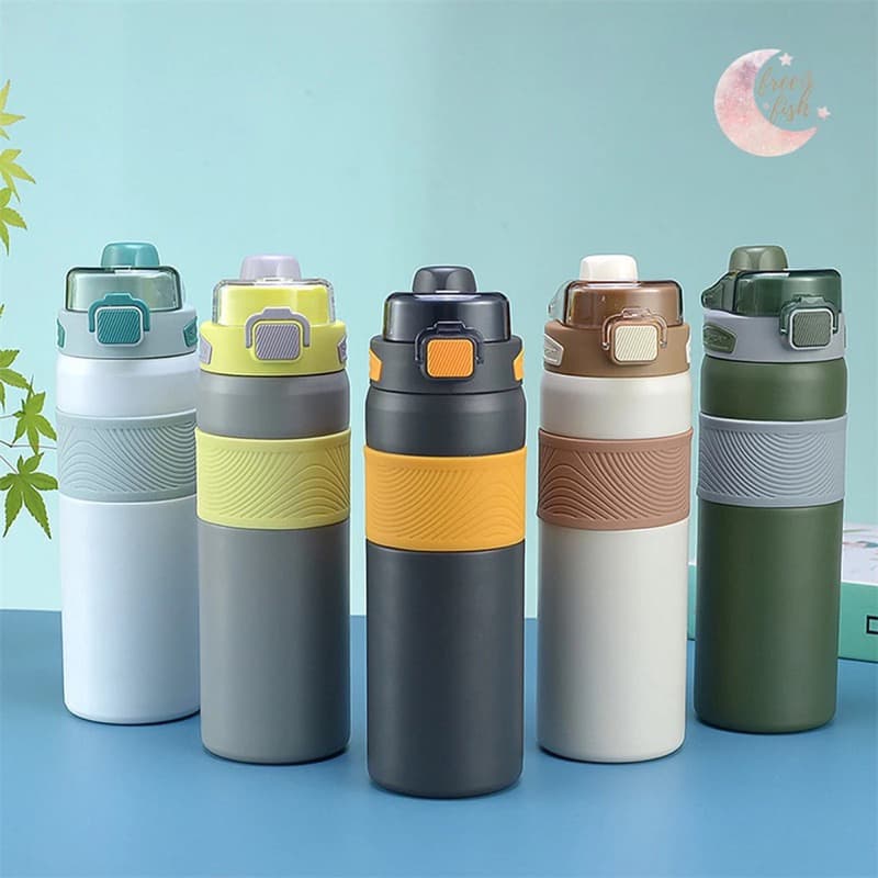 Garrafa térmica de aço inoxidável 600/800ml boca larga de grande capacidadea---4021