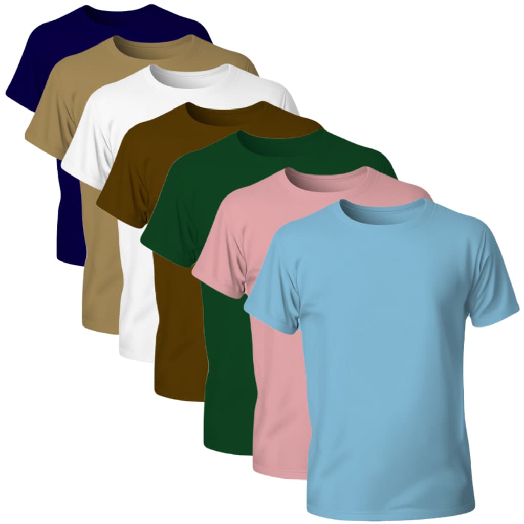 Kit 5 Camiseta Masculina Lisa 100% Algodão Camisa Blusa Feminina Unissex Básica Casual Promoção
