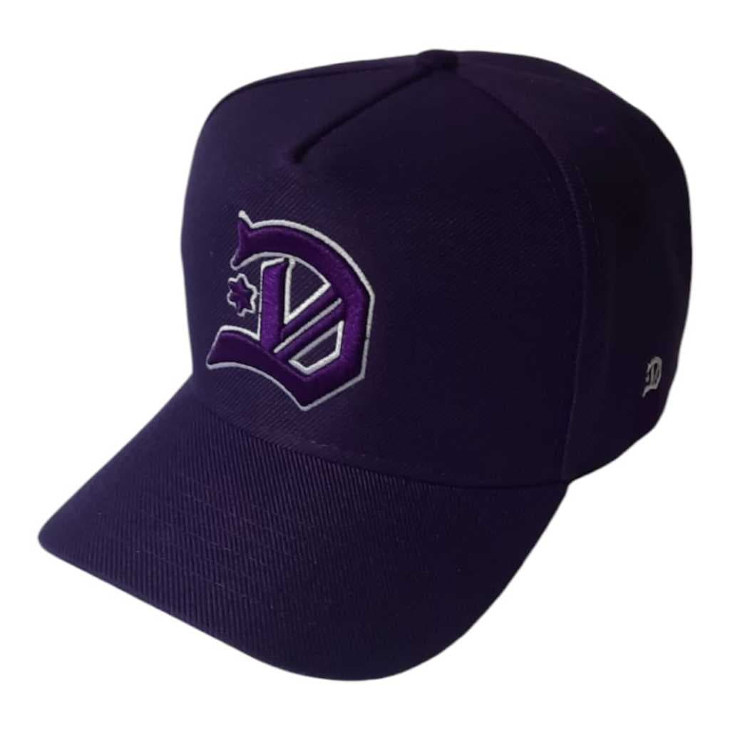 Boné Roxo DUDELOL Purple White Snapback Aba Curva