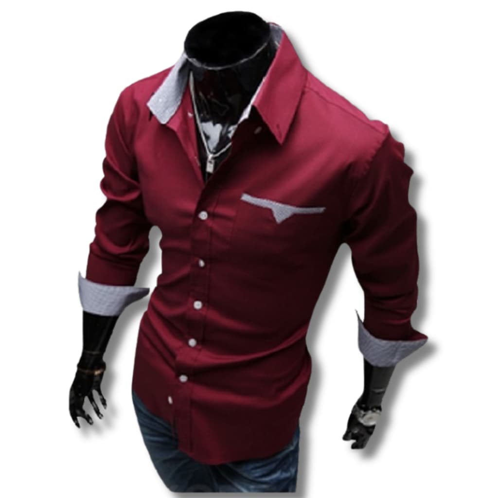 Camisa Social Masculina Manga Longa Slim Fit Nacional