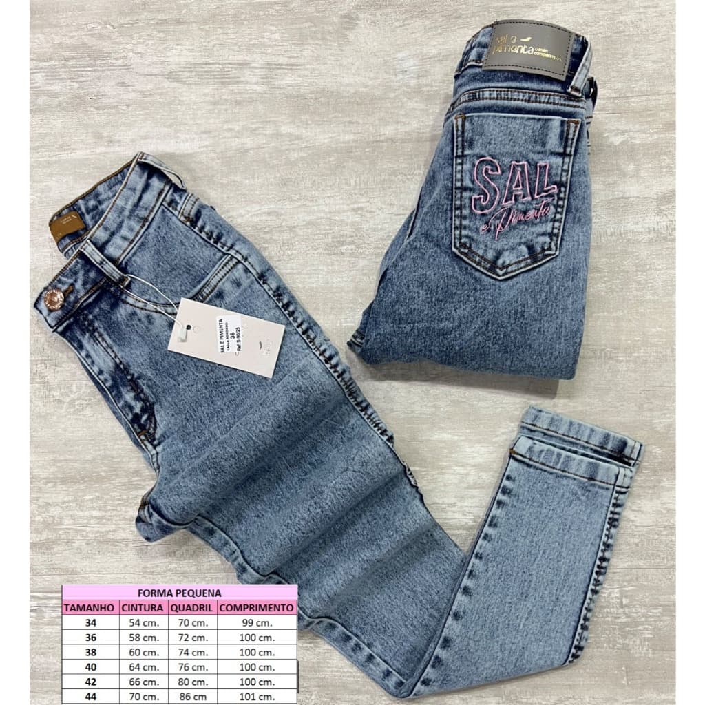 Calça Jeans Feminina Sal E Pimenta Básica Lançamento