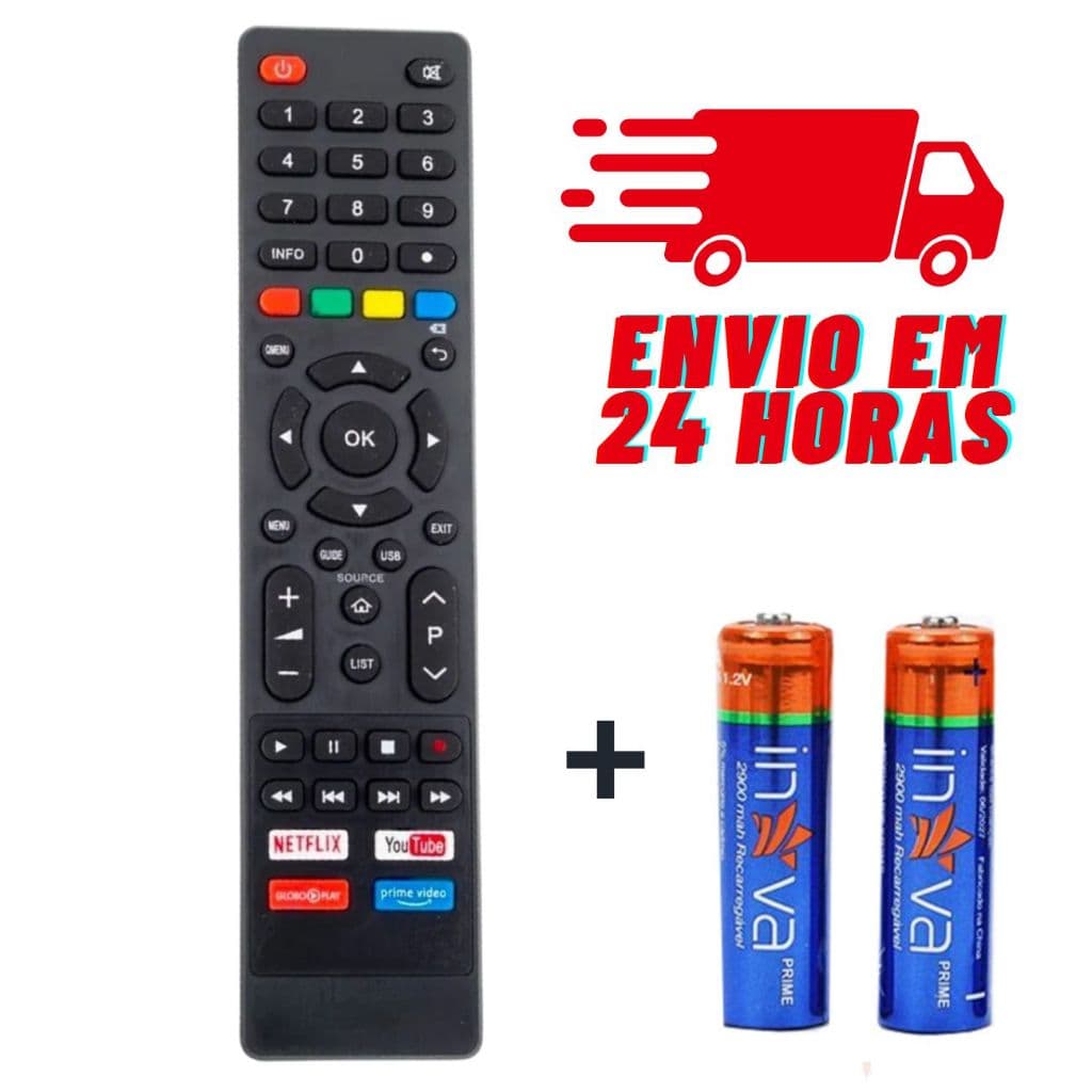 Controle Remoto para TV Smart Philco com Netflix / Youtube / Globo Play / Prime Vídeo