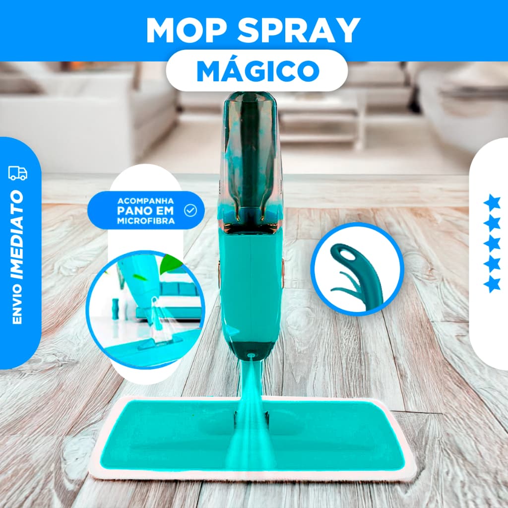 Mop Spray Magico Esfregão Com Reservatorio Rodo De Limpeza Microfibra Refil