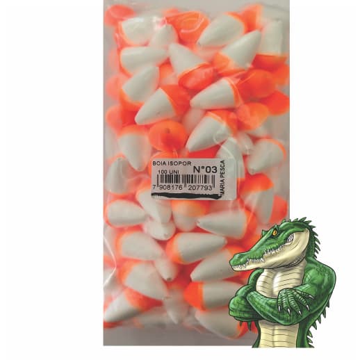 Boia de Isopor para Pesca nº 3 pacote com 100 pç