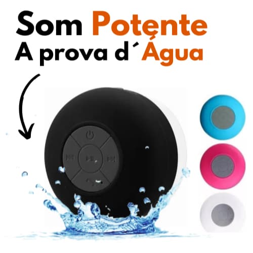 Mini caixa de Som A Prova d´Água com Fixador em Superfíces Som Potente (envio imediato)