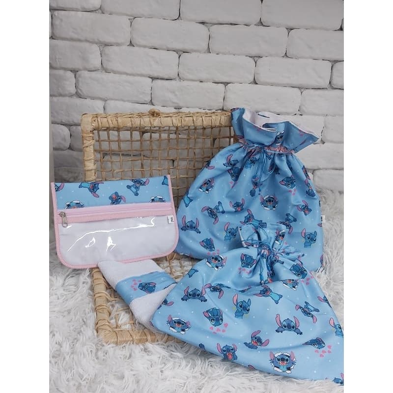 estojo Nécessaire higiene bucal personalizada +2 saquinhos de roupa suja/limpa impermeável