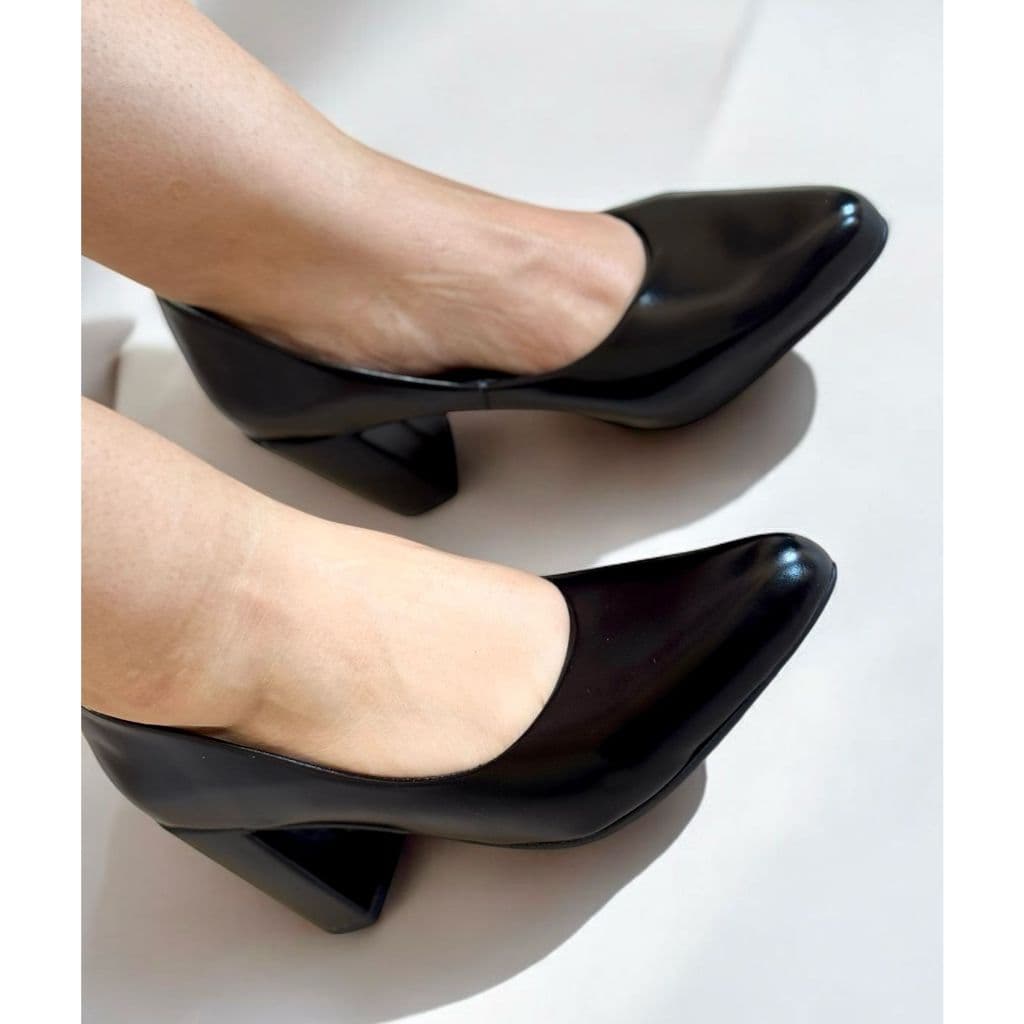 SCARPIN ALINE BORGES SAPATO SOCIAL FEMININO SALTO BAIXO GROSSO CASUAL BICO FINO