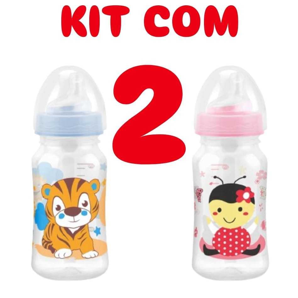 Kit com 2 Copo de Treinamento Bebê 270ml Bico em Silicone Antivazamento