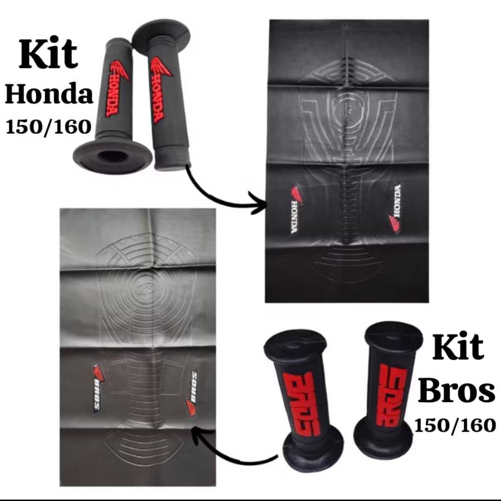 Kit Capa De Banco Para Moto Bros e Titan + Par de Manopla Luva Punho