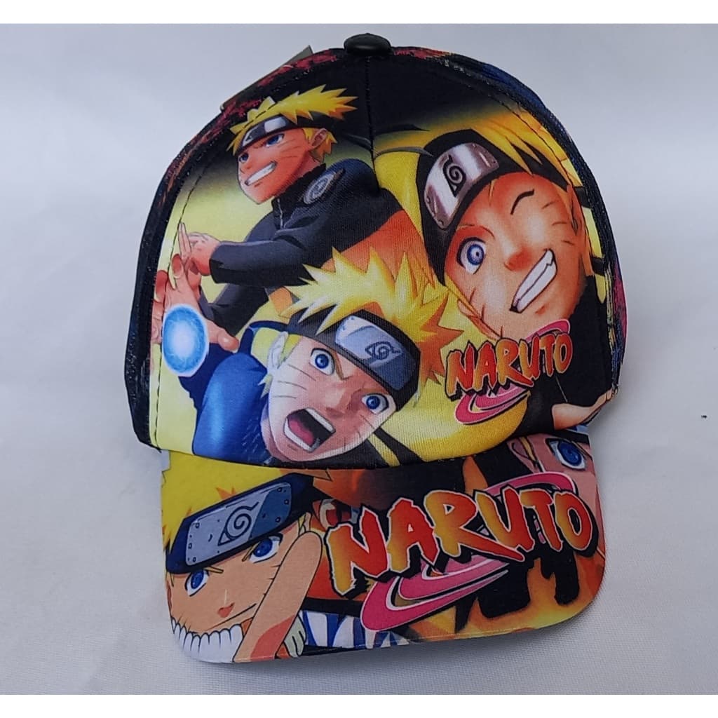 Boné Infantil Aba Curva Com Tela  Frente Espumada Naruto