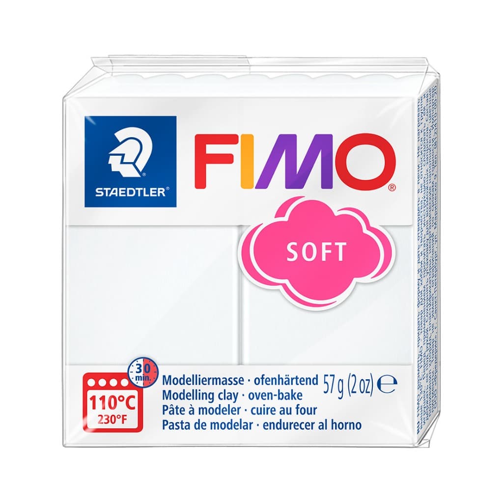 STAEDTLER | FIMO | 8020 0 | SOFT | Massa de modelar | 57g | BRANCA