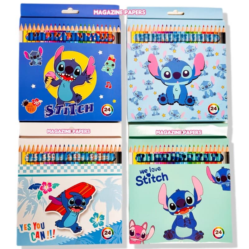 Lápis De Cor Stitch 24 cores ESCOLAR- Lilo & Stitch- Unidade