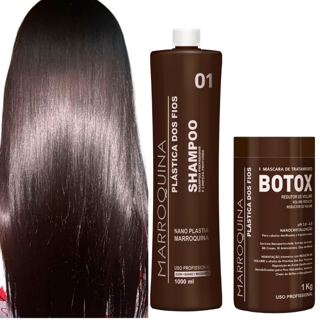 Lala Hair Btox Marroquina 1kg e Shampoo Antiresíduos Marroquina 1L