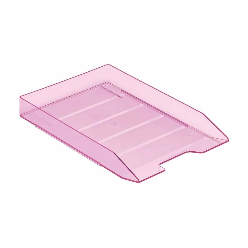 Caixa Para Correspondência Modular Acrimet Bandeja Organizadora Empilhável Escritório Rosa Clear 211