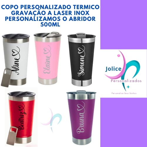 Copo Personalizado com seu Nome e Coração no Final