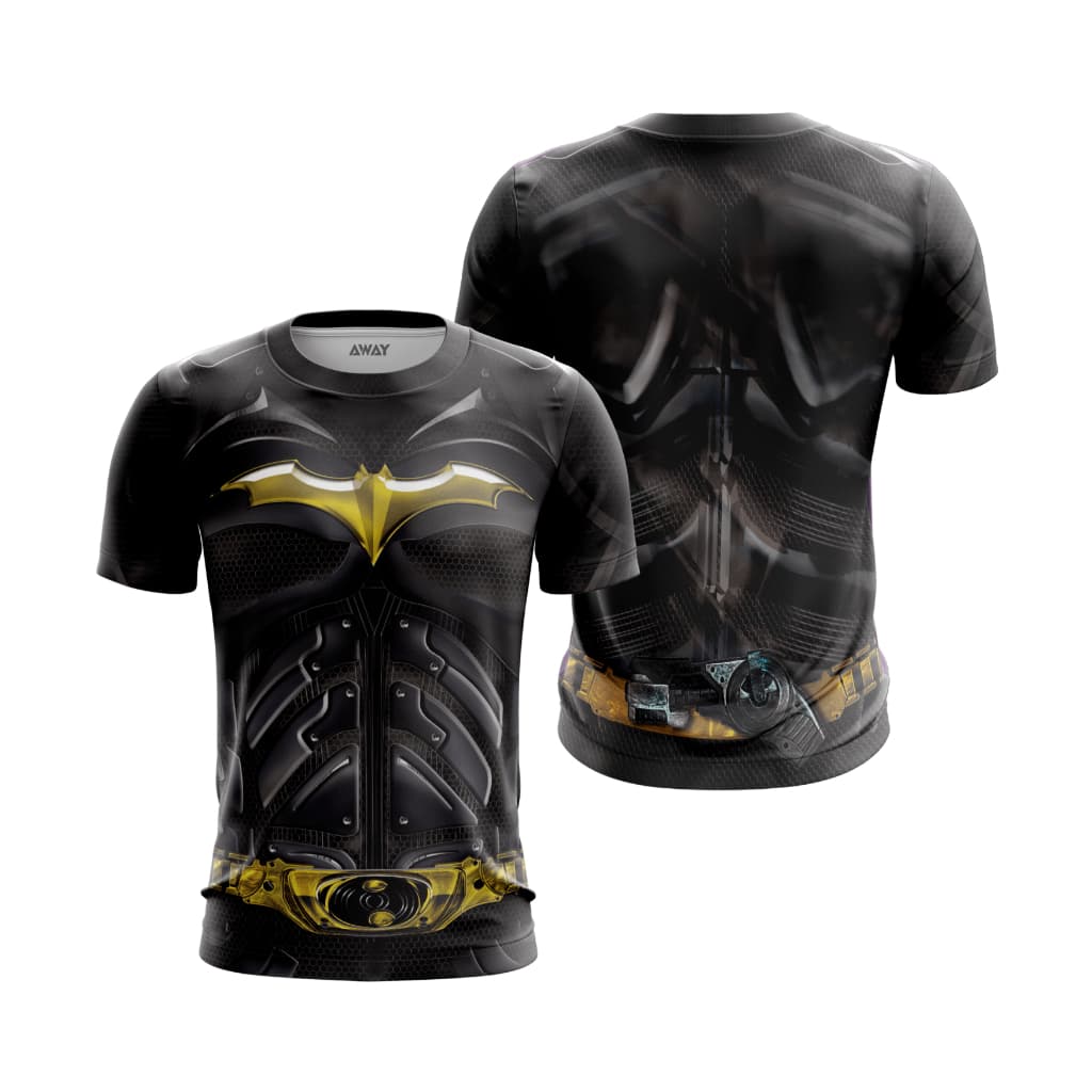 Camisa Camiseta Traje 3D Batman Dry fit - Com Proteção Uv50+ / Treino / corrida / casual / Academia (Unissex)