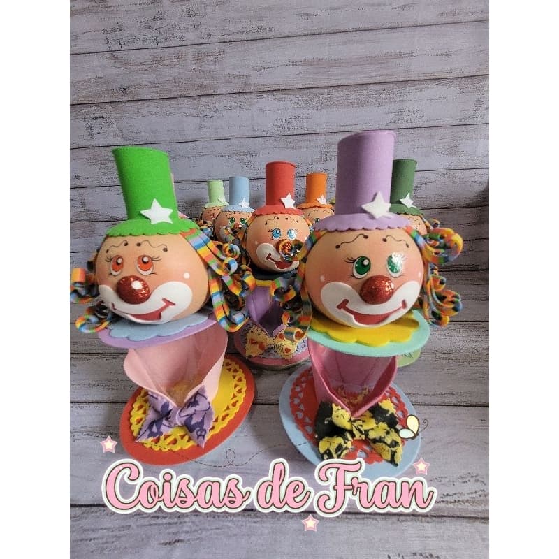 Centros de Mesa do Palhaço, festa circo, lembrancinha palhaço, aniversário palhaço, centro de mesa, infantil, palhacinho